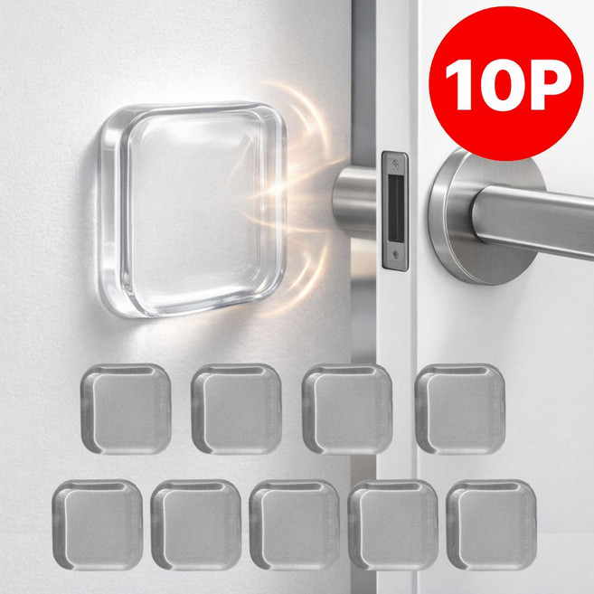 피치키키 방문 문콕방지 실리콘 스티커, 10개, 투명