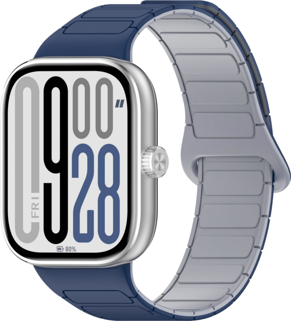 TAOMI 레드미 워치5 4 실리콘 마그네틱 스포츠 스트랩, 네이비 그레이, 1개