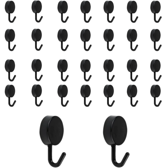 루미에르 무타공 후크 홀더 걸이 만능 초강력 접착식 30p, 30개, 블랙