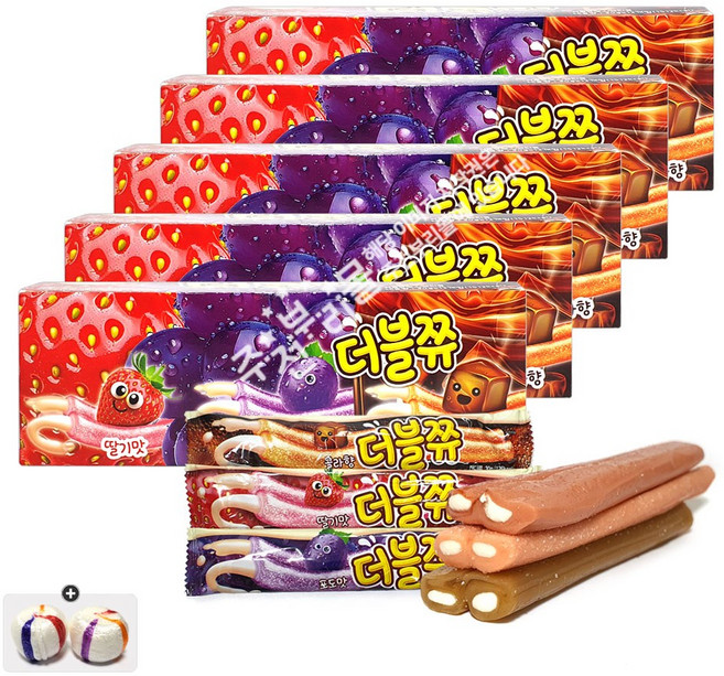 더블쮸 3가지맛(12개입) x 5통+자색옥춘사탕 20g 세트, 1세트, 1.8kg