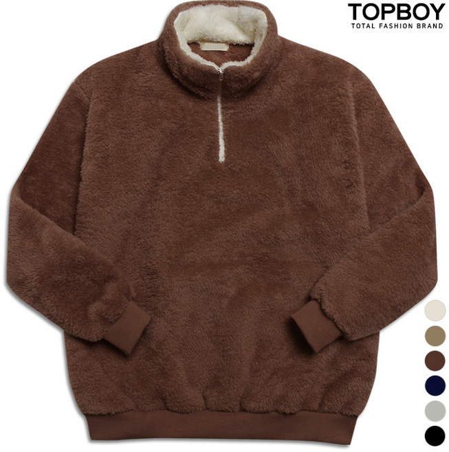 목배색 오버핏 아노락 양털 맨투맨 (MD277)