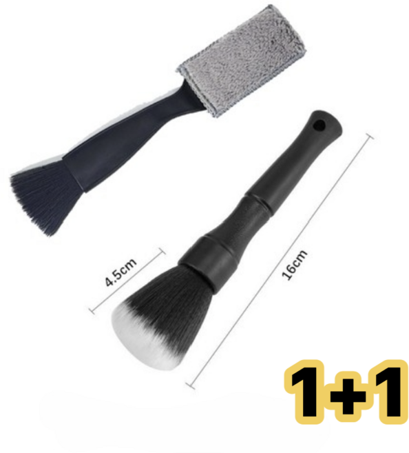 리브온 자동차 실내 청소 브러쉬 세트 1+1 송풍구 틈새 먼지제 극세사 차량용 디테일 청소도구, 2개