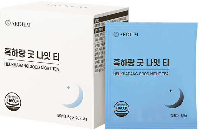 아르디엠 흑하랑 굿 나잇 티 수면 숙면차 상추 티백, 1박스, 20개입, 30g