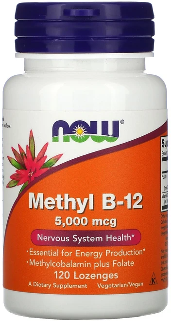 나우푸드 메틸 B-12 5000mcg 로렌지, 120개입, 1개, 120정 - 쿠팡