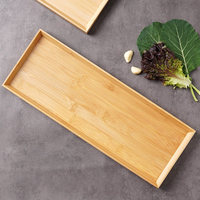 자연리 긴 우드 트레이 300 대나무 채소 야채 카페 빵 진열 쟁반, 1개