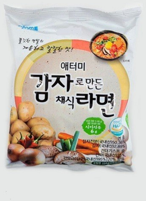 애터미 감자라면 감자로만든채식라면 24개 애터미라면, 114g