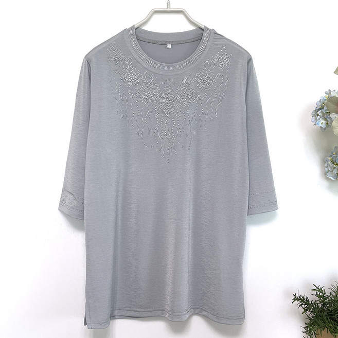 국민할매 국내생산 엄마옷 할머니옷 여름 핫픽스 7부 라운드티셔츠[WD_SR4] 요양원옷 여름티