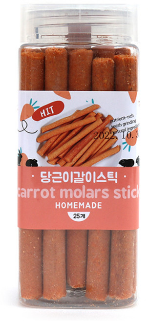 제이펫 슈퍼파인 당근 이갈이스틱 25개입 토끼 기니피그 친칠라 햄스터 이갈이 카로틴풍부, 1개