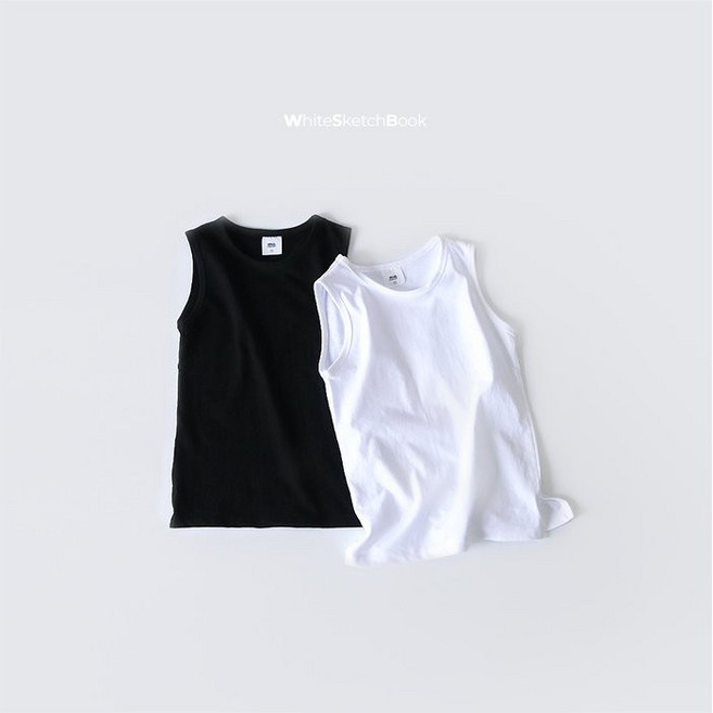 레이어드 나시 티셔츠 봄 유아 아동 키즈 주니어 초등학생 무지 이너 민소매 5-17호