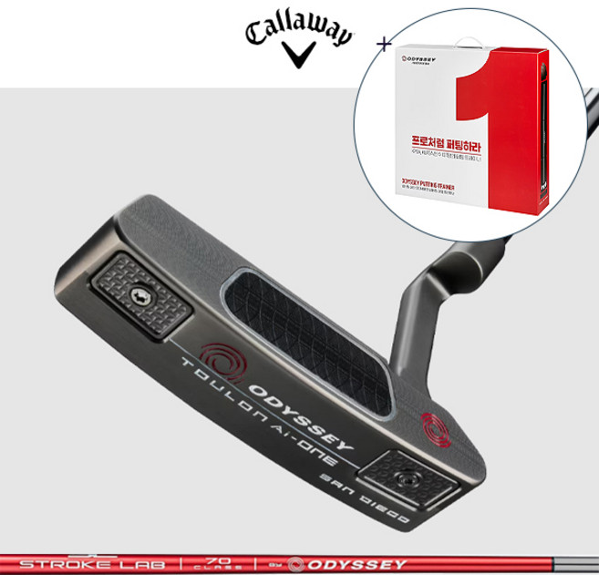 캘러웨이 (최고급 오디세이 퍼팅 트레이너 증정) 오디세이 2024 툴롱 Ai-ONE 디자인 샌디에이고 H1 퍼터, 33인치
