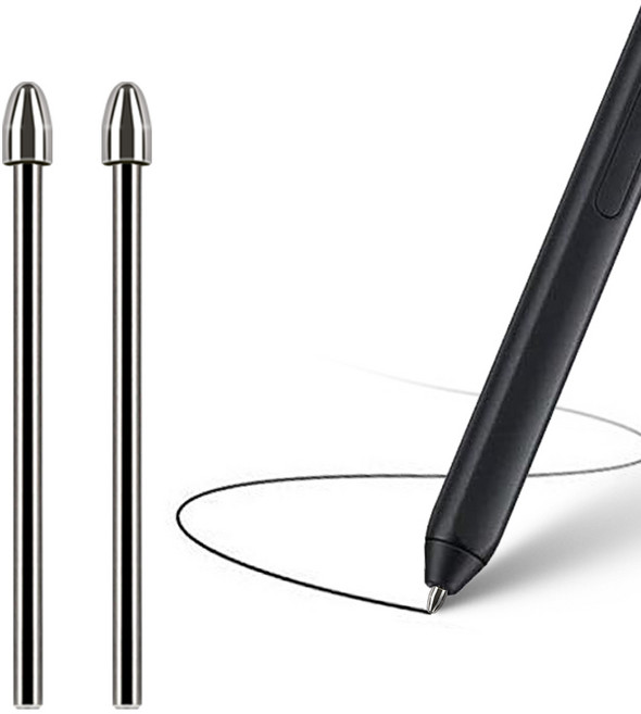 스냅케이스 갤럭시탭 S펜 메탈 펜촉 펜팁 반영구 티타늄 2개입, 1세트, 샤프형(실버)