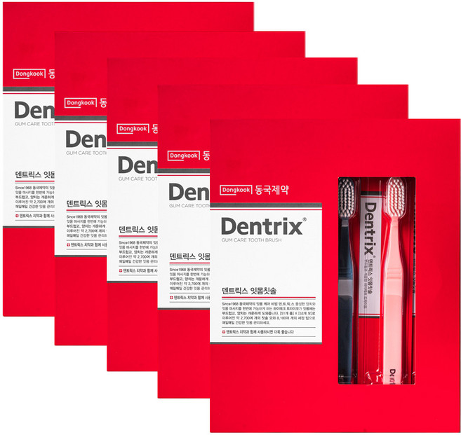 덴트릭스 잇몸 칫솔 5개입 2박스 (색상랜덤), 5세트