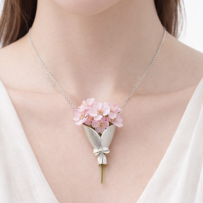 꽃다발목걸이 꽃놀이 여자목걸이