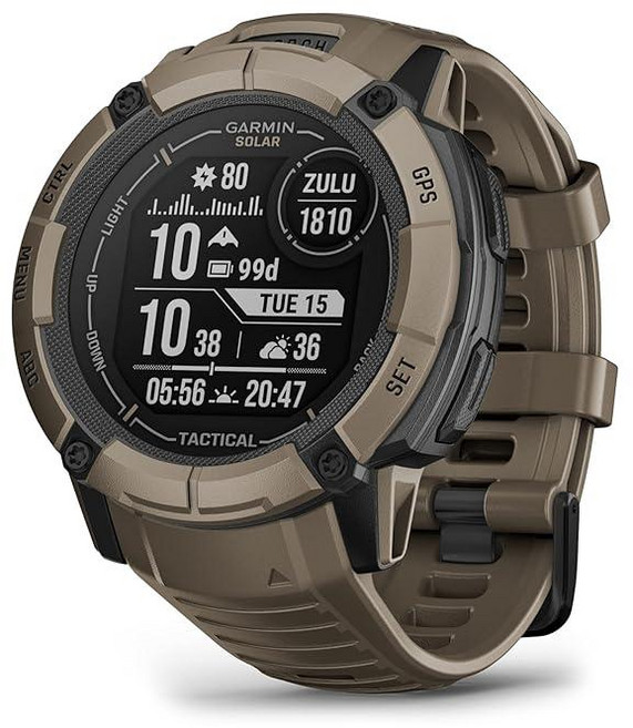 Garmin Instinct 2X Solar - 택티컬 에디션 견고한 GPS 스마트워치 내장 손전등 탄도 계산기 태양열 충전 기능 코요테 탠