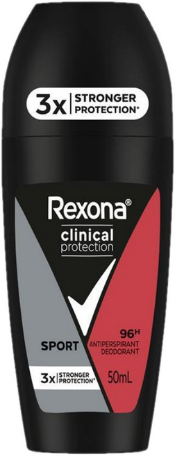 렉소나 남성 크리니컬 프로텍션 스포츠 데오드란트 롤온 50ml Rexona Men Deodorant, 1개