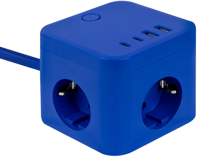 라이프썸 큐브 멀티탭 4포트 USB C타입 1.8m (LFS-HA53) 4종 택1, 1개, 블루