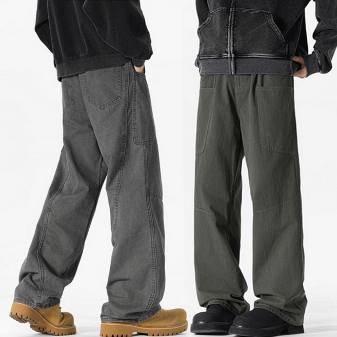 일자핏 사선 라인 다트 면 팬츠 MP2664