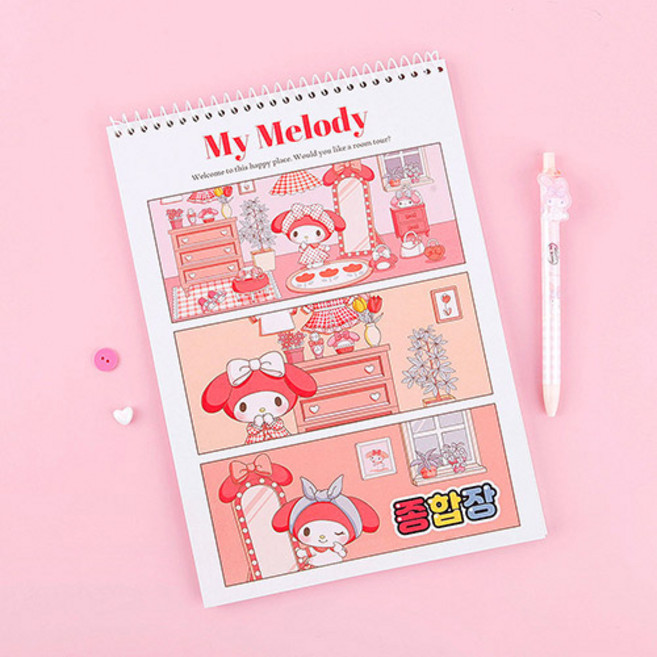 산리오 종합장 초등 줄 없는 무선 종합장 /마이멜로디2권, 2개, 마이멜로디