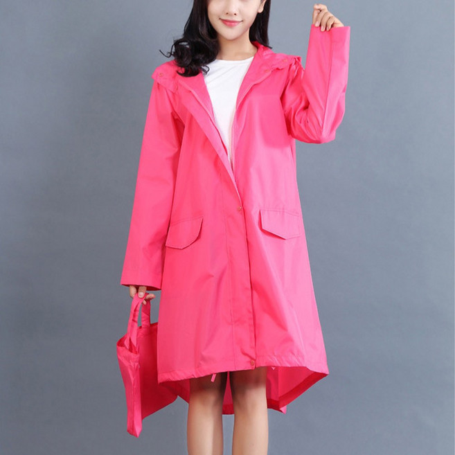 여자 컬러 다회용 우비 레인코트