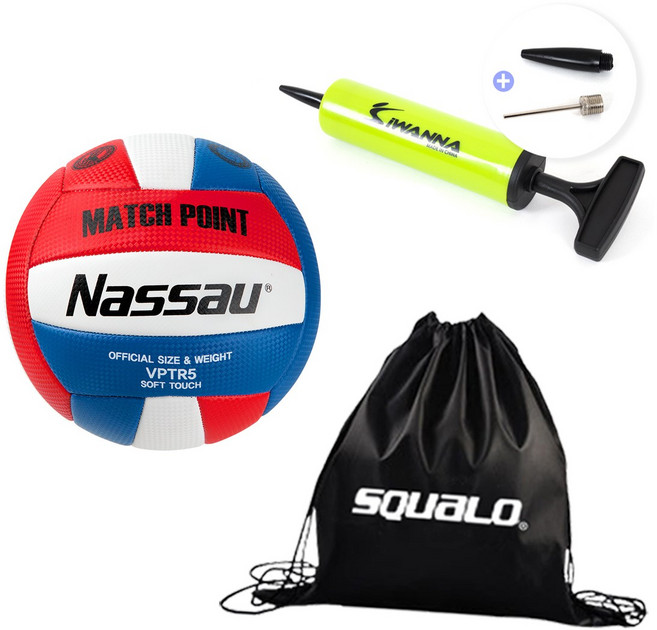 낫소 매치포인트 배구공, VPTR+스쿠알로공가방+아이워너펌프, 1개