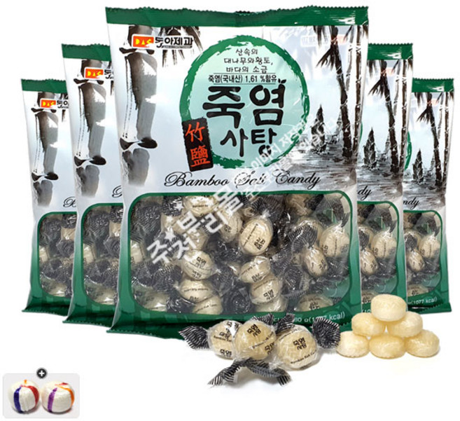 동아제과 죽염사탕(280g) x 5봉+자색옥춘사탕 20g 세트 번들 11호, 1.39kg, 1세트