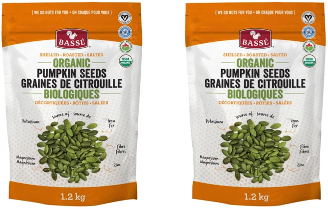 캐나다 유기농 호박씨 견과류 Basse organic pumpkin seed, 2개, 1.2kg - 쿠팡
