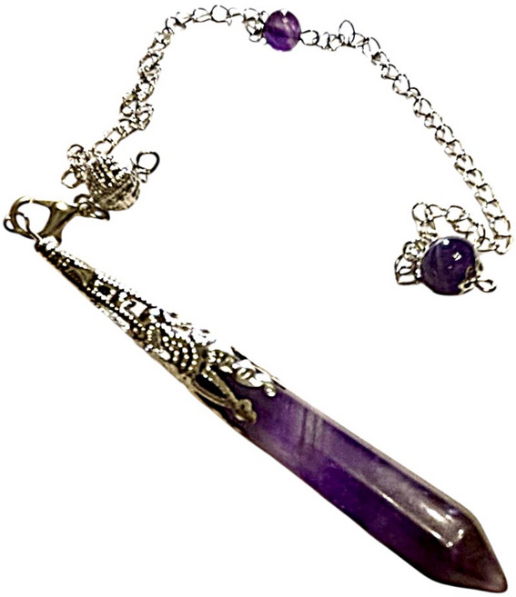 藥魂 水晶靈擺項鍊, 1個, 紫水晶