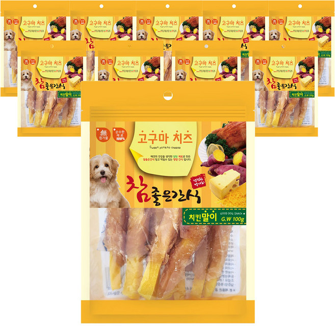 참좋은간식 고구마치즈 강아지간식, 치킨샌드위치, 100g, 10개