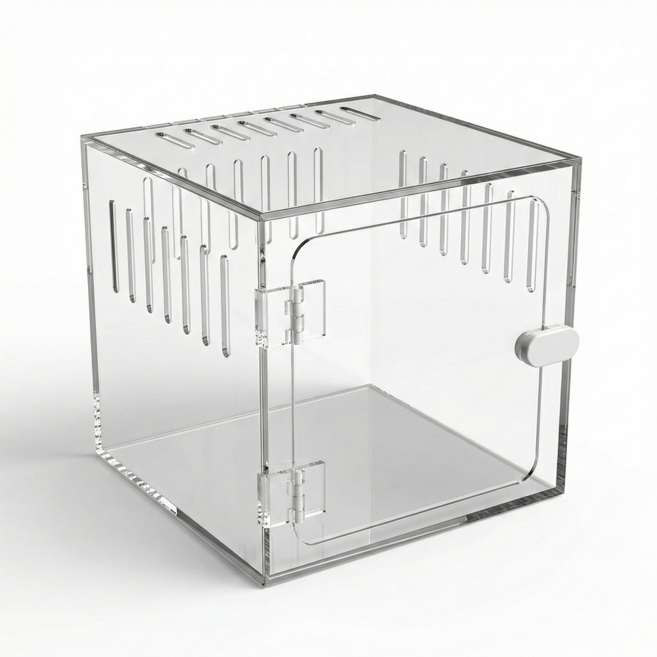 NRC 15큐브 아크릴사육장 15X15X15cm 크레 절지류케이스, 1개, 투명