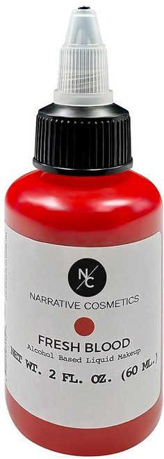 내러티브 코스메틱 FX 알코올 에어브러시 페인트 2온스 피부 안전 빠른 건조 방수 방지 바디페인팅 극장용 메이크업 필름 TV용 전사 액체 노화된, Fresh Blood, 1개