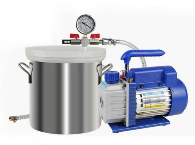 수동 탈포기 도배 풀 몰드 발생기 소포기 용기 기포, 1개, 20x20ㅣ6L(탈포기)+진공펌프(1L)