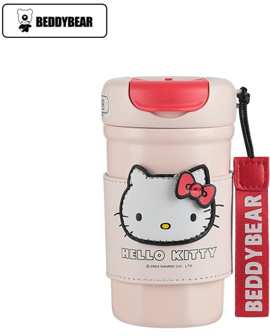 BEDDYBEAR 杯具熊 櫻桃小丸子 都市咖啡杯 400ml 保溫杯, 1個, 羞羞KITTY【400ml】,【現貨】, 羞羞KITTY