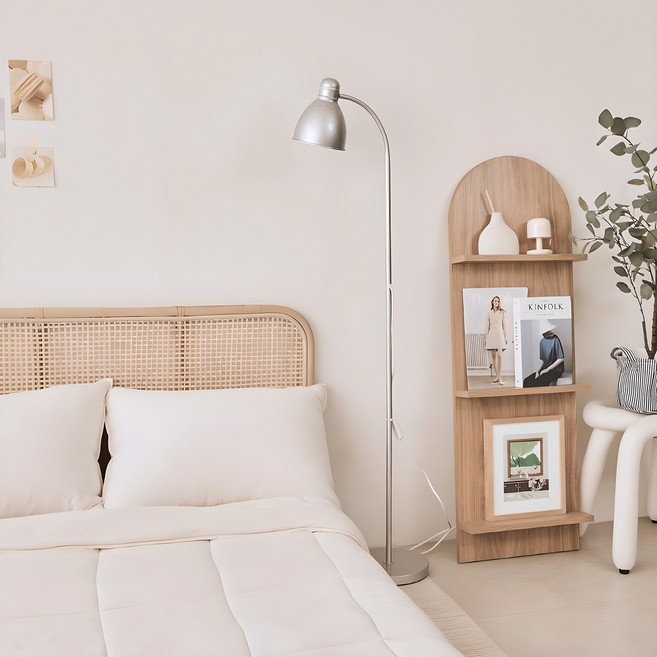 스피아노 스프링 플로어 높낮이 조절 장스탠드, 실버