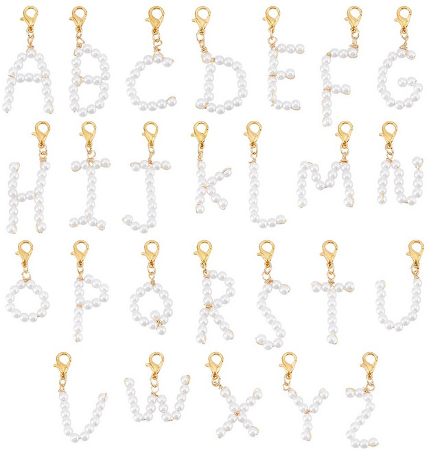 펄 펜던트 세트 메탈 장식 포함 DIY 목걸이 귀걸이 만들기 재료 다양한 모양