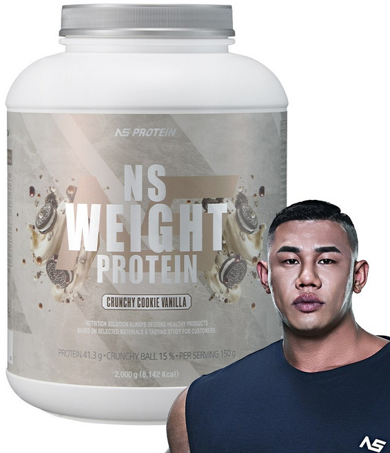 NS 웨이트 프로틴 크런치 쿠키바닐라 벌크업 프로틴 게이너, 1개, 2kg