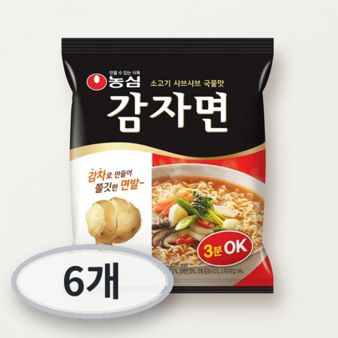 농심 감자면 117g, 6개
