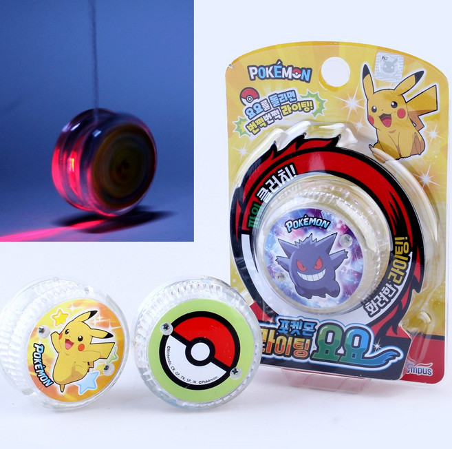 포켓몬 라이팅 요요/캐릭터 불빛 LED 스포츠 완구, 랜덤발송, 4개