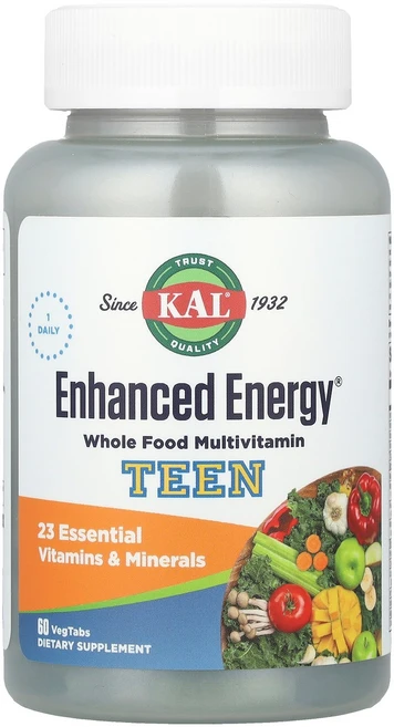 KAL Enhanced Energy® Teen Multivitamin 60 VegTabs, KAL, Enhanced Energy®, Teen,, 1개 - 쿠팡
