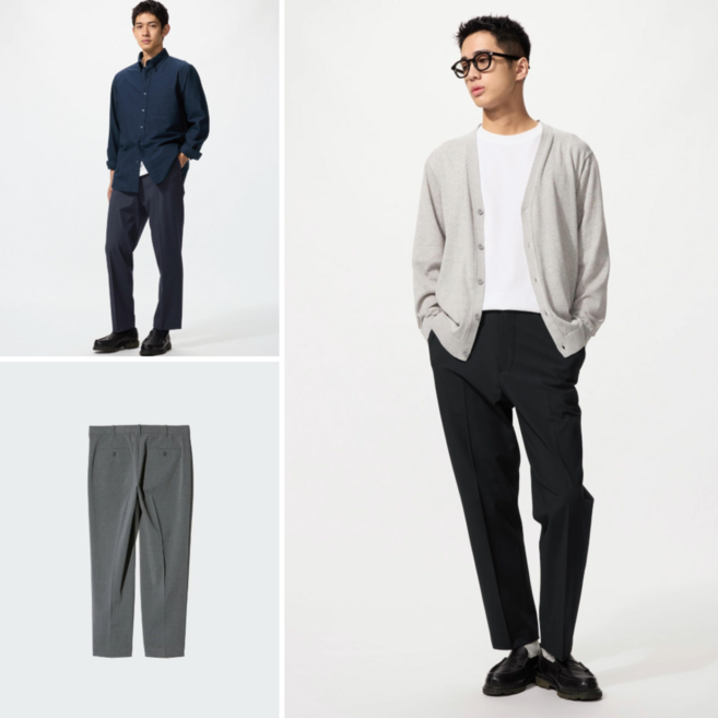 유니클로 스마트 앵클 팬츠 레귤러핏 슬랙스 [26SS] 허리 밴딩 테이퍼드핏 신축성 4컬러