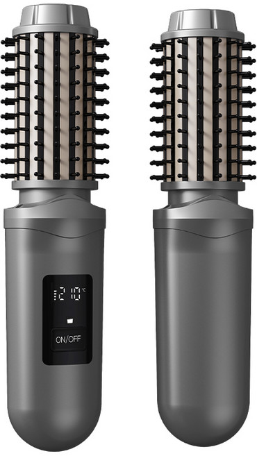 ESPERANZA 무선 빗 고데기 음이온 뿌리 앞머리 볼륨업 휴대용 충전식 고데기, 그레이