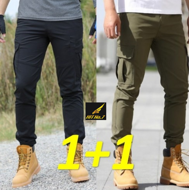 HIT No.7 HIT.7 NEW 1+1 핏좋은 카고팬츠 조거팬츠 캠핑 등산 낚시복 작업복 전술바지 군복 KGP IX22, 2XL(약 35-36), 블랙+카키