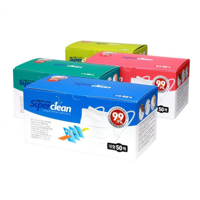 3Q 슈퍼클린 KF94 먼지 방역 마스크 50매 mod*254qC, 1개