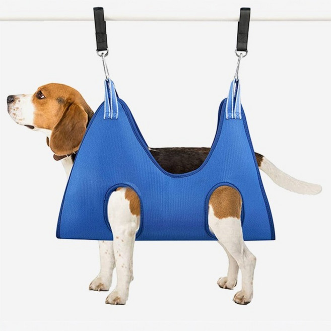 반려동물 미용 해먹 고양이 강아지 손질 미용대 반려견 애견해먹 애견용 네일세트 증정, XS(해먹+미용세트), 블랙(레드라인), 1개