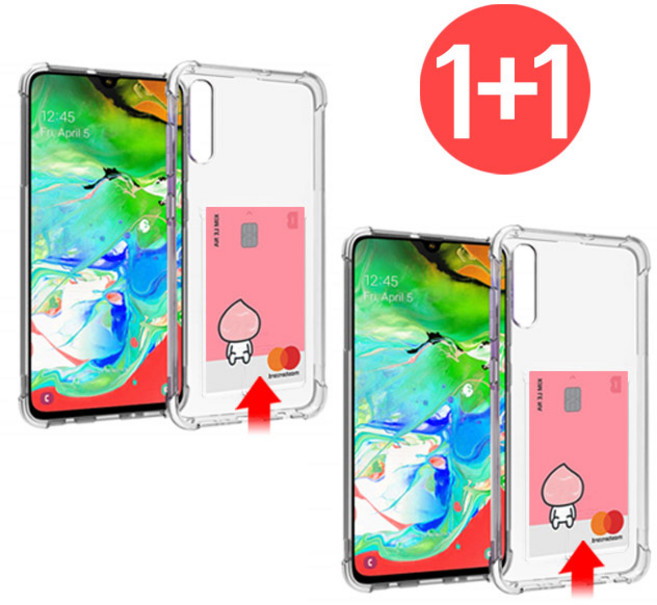 스톤스틸 갤럭시 a90 5g 1+1 세트 투명 카드 수납 에어 범퍼 쿠션 케이스 + 에어 범퍼케이스