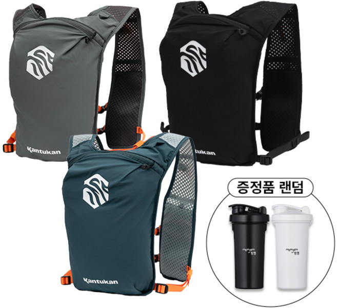 칸투칸 초경량 트레일 러닝백+스포츠 보틀 690ml, 1개, 블랙