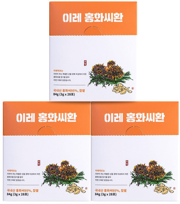 이레약초 부모님 뼈 건강N 이레홍화씨환, 3g, 84개