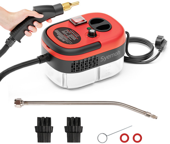 Syemoh 주방용 고압 스팀청소기 2500W, 레드, 레드