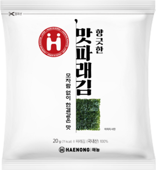 해농 향긋한 맛 파래김 20g, 1개