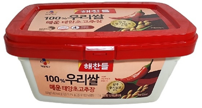 CJ 해찬들 100% 우리쌀 매운 태양초 고추장 1500g, 1.5kg, 1개
