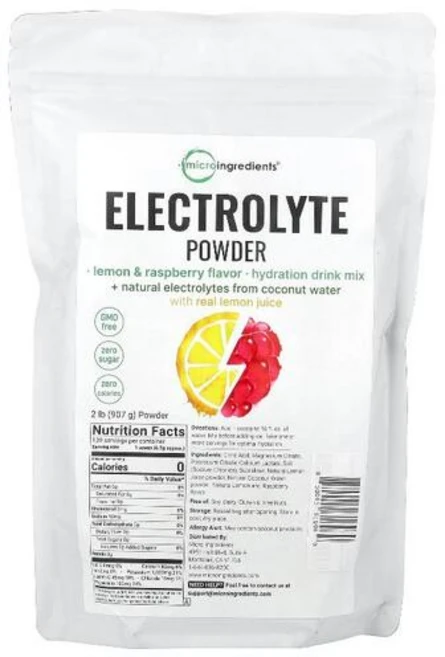 Micro Ingredients 전해질 분말 레몬 & 라즈베리 907g(2lb), 1개 - 쿠팡